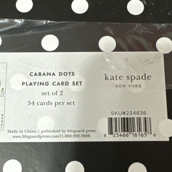 Kate Spade Cabana Dots Playing Card Set of 2, 54 Cards Per Set Brand New in Box - Picture 6 of 8